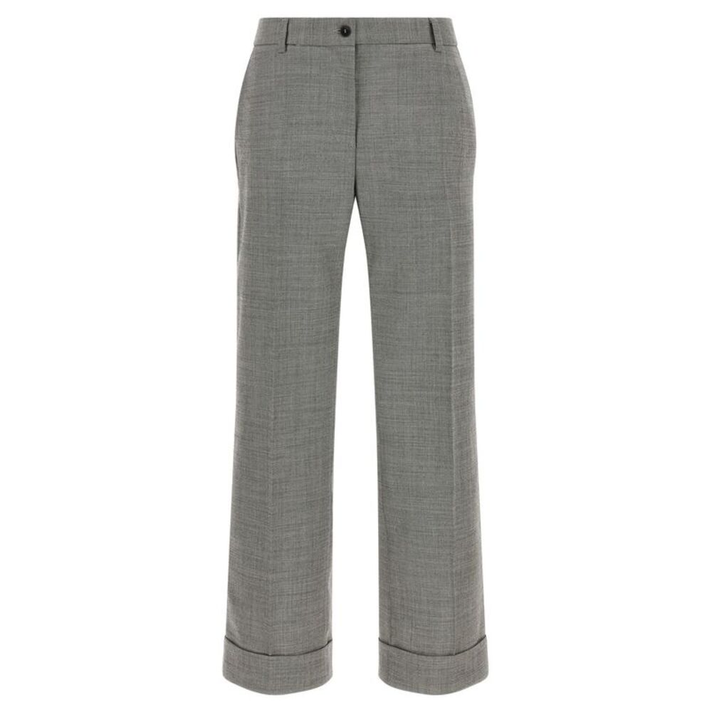 Alberto Biani Gray Wool Flared Women's Pants